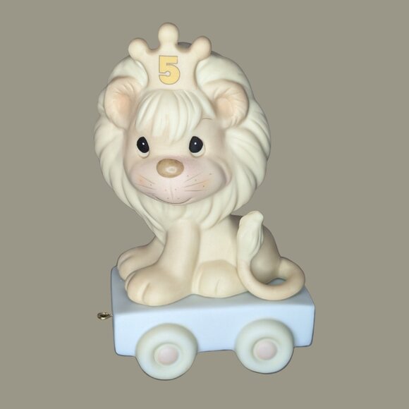 3 for $20 Precious Moments 5th Birthday Train Car Lion 1985 with Original Box - Picture 1 of 6